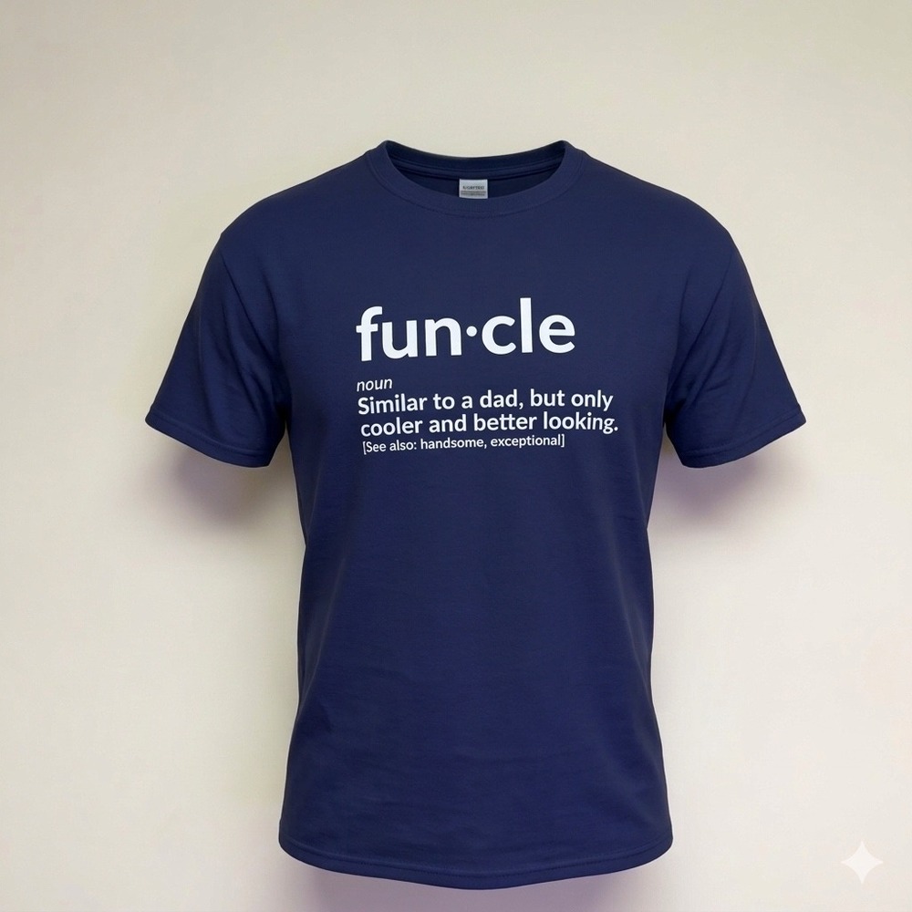 Funcle‎ Graphic T Shirt Mens XL Navy Blue Fun Uncle Humor Gift Dad Cool